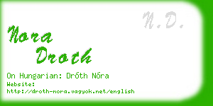 nora droth business card
